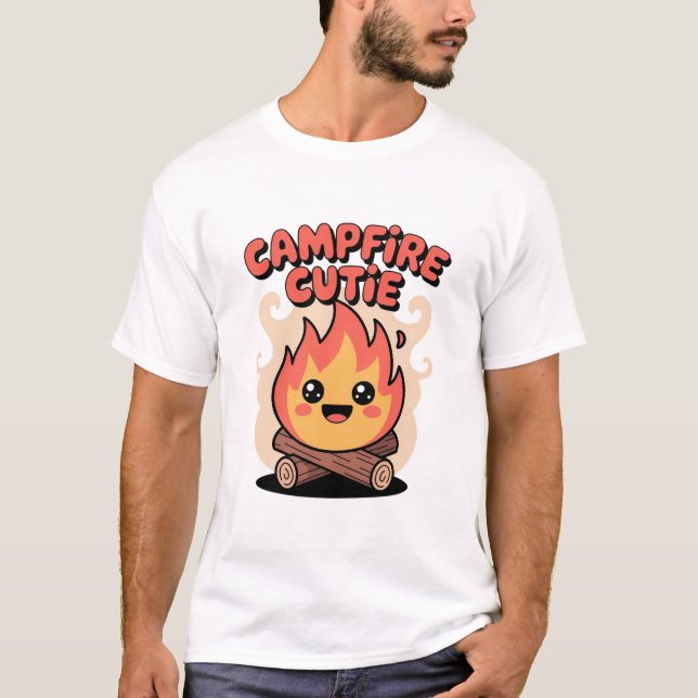 Happy Campfire Vibes Funny Camping T-Shirt (Front)