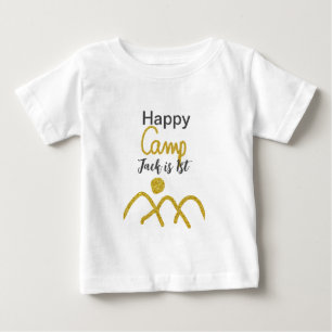 Happy camping camper one birthday kids golden sun baby T-Shirt