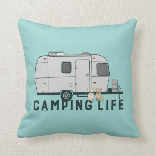 Happy camping life with cute Frenchies Cushion