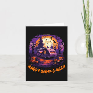 Happy CampOWeen Camping Halloween Costume Pumpkin Card