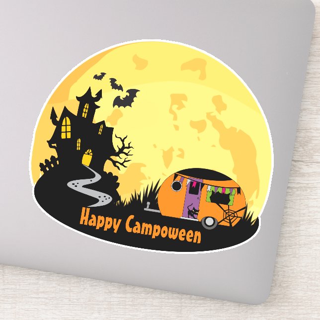 Happy Campoween haunted house trailer rv camper  (Detail)