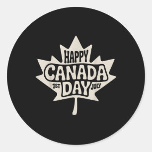 Happy Canada Day 2025 Vintage Canadian Flag Maple  Classic Round Sticker
