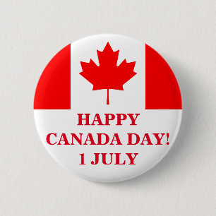 HAPPY CANADA DAY! 6 CM ROUND BADGE