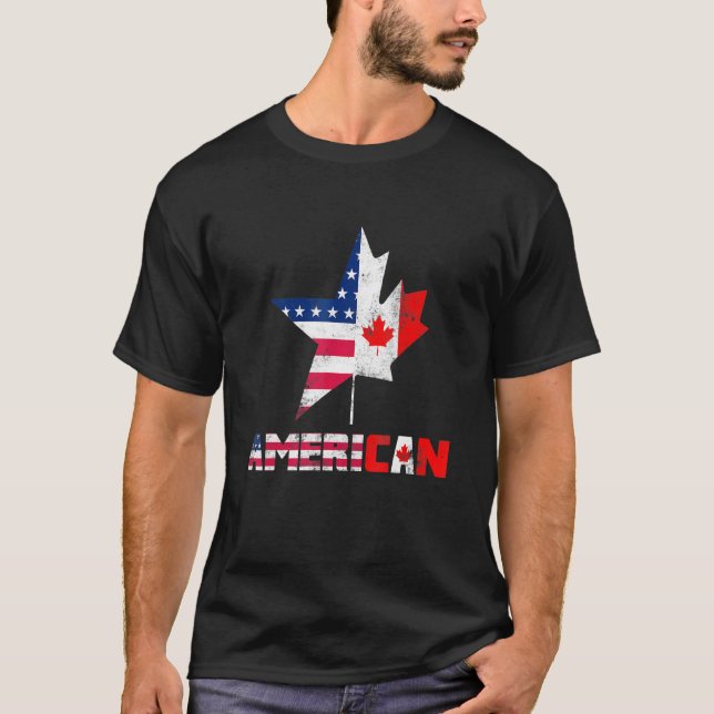 Happy Canada Day American Canadian Flag Ameri Can  T-Shirt (Front)