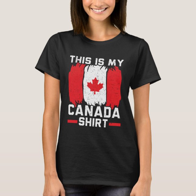 Happy Canada Day Canadian Canada Flag Maple Leaf   T-Shirt (Front)