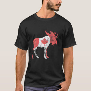 Happy Canada Day Canadian Flag Maple Moose Reindee T-Shirt