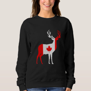 Happy Canada Day Canadian Flag Reindeer Patriotic Sweatshirt