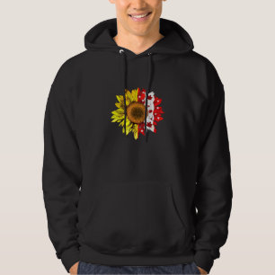 Happy Canada Day Canadian Flag Sunflower Hoodie