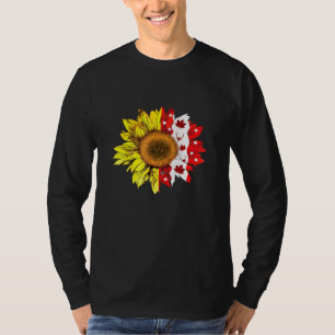 Happy Canada Day Canadian Flag Sunflower T-Shirt