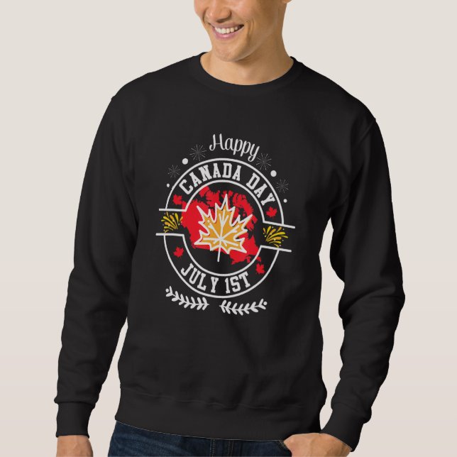 Happy Canada Day Canadian Flag Sweatshirt (Front)