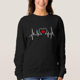 Happy Canada Day  Canadian Heartbeat Ekg Pulse Sweatshirt