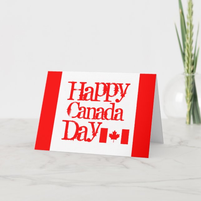 Happy Canada Day card with canadian flag (Front)