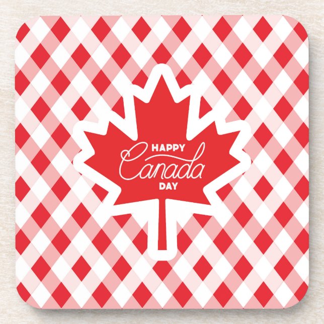 Happy Canada Day.  Coaster (Front)