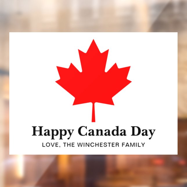 Happy Canada Day custom text with red maple leaf (Sheet 2)