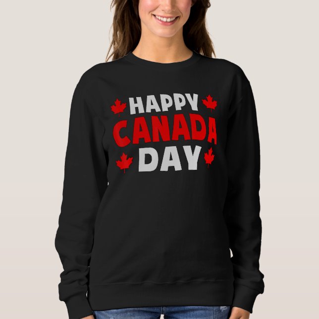 Happy Canada Day Cute Maple Leaf Canada Day Men Wo Sweatshirt (Front)