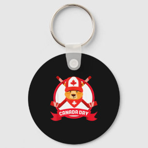 Happy Canada Day Design Funny Canadian Groundhog F Key Ring