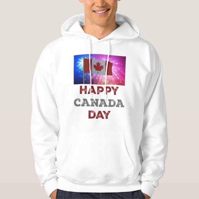 Happy Canada Day Fireworks Hoodie (Front)