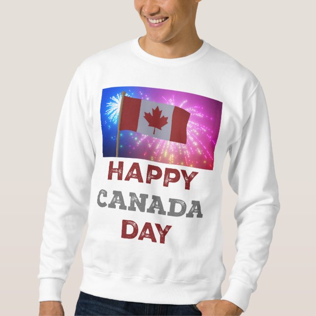 Happy Canada Day Fireworks Sweatshirt (Front)