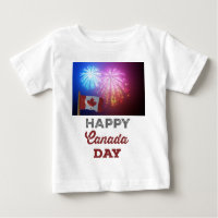 Happy Canada Day Flag & Fireworks