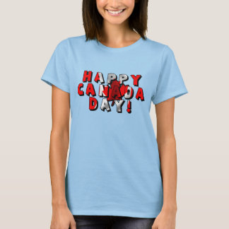 Happy Canada Day Flag Text T-Shirt