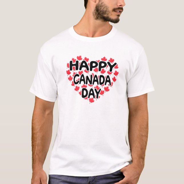 Happy Canada Day Funny Canadian Flag Canada Pride T-Shirt (Front)
