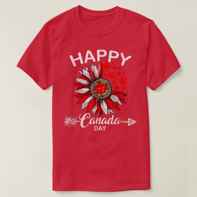 Happy Canada Day Funny Maple Leaf Canada Day Sunfl T-Shirt (Design Front)