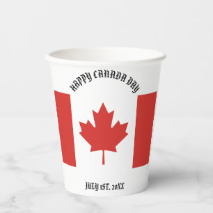 Happy Canada Day July 1st Party Paper Cups