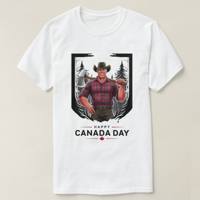 Happy Canada Day Lumberjack T-Shirt (Design Front)