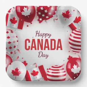 Happy Canada Day. Paper Plate