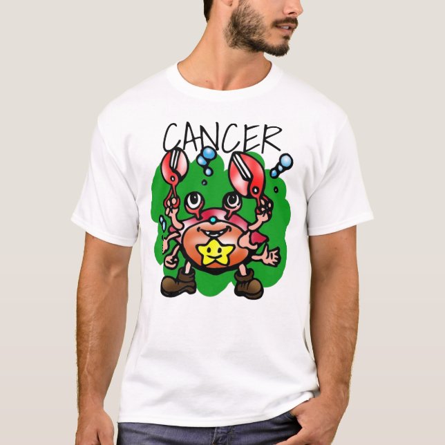 Happy Cancer Crab with Star T-Shirt (Front)