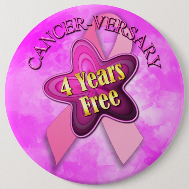 Happy Cancer-versary 6 Cm Round Badge (Front)