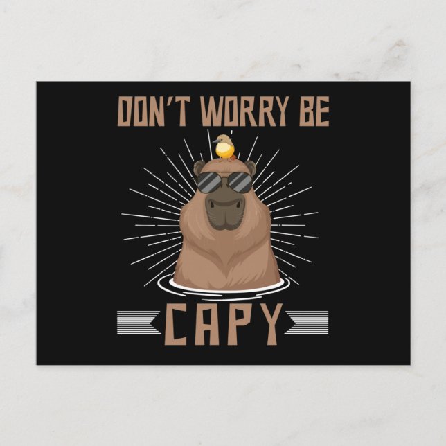 Happy Capybara Lover Rodent Animal Postcard (Front)
