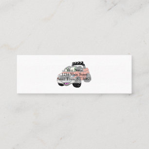 Happy car offroad cartoon  - Choose back colour Mini Business Card