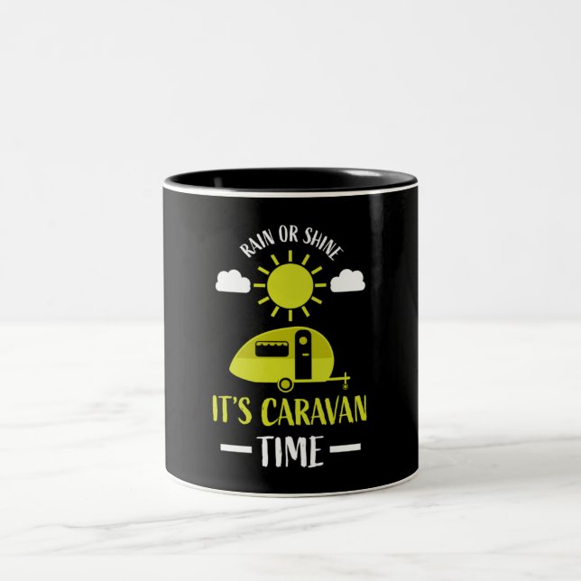 happy caravan camping trip coffee mug (Center)