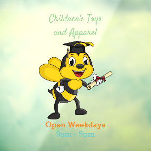 Happy cartoon bee graduation