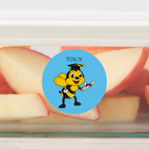 Happy cartoon bee graduation