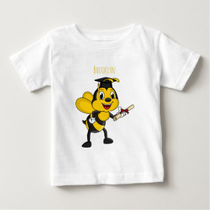 Happy cartoon bee graduation  baby T-Shirt