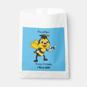 Happy cartoon bee graduation favour bags