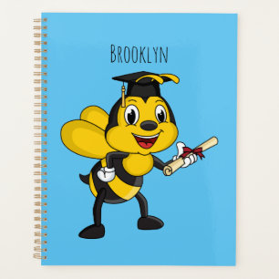Happy cartoon bee graduation planner