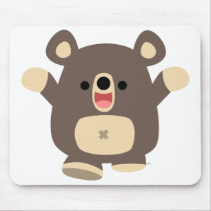 Happy Cartoon Black Bear mousepad