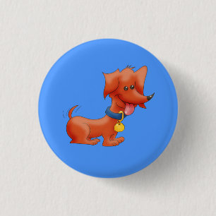 Happy Cartoon Dachshund 3 Cm Round Badge