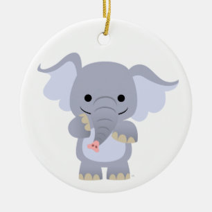 Happy Cartoon Elephant Ornament