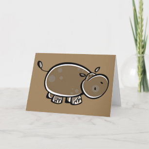 Happy Cartoon Hippo Card