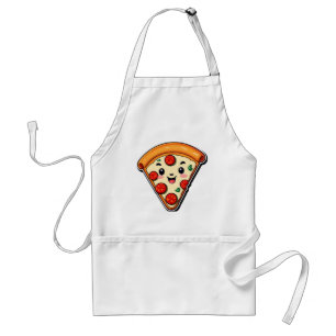 Happy Cartoon Pizza With Pepperoni Standard Apron