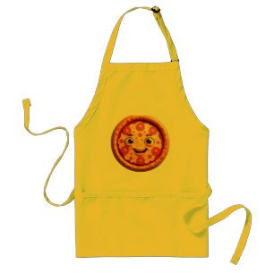 Happy Cartoon Pizza With Pepperoni Standard Apron