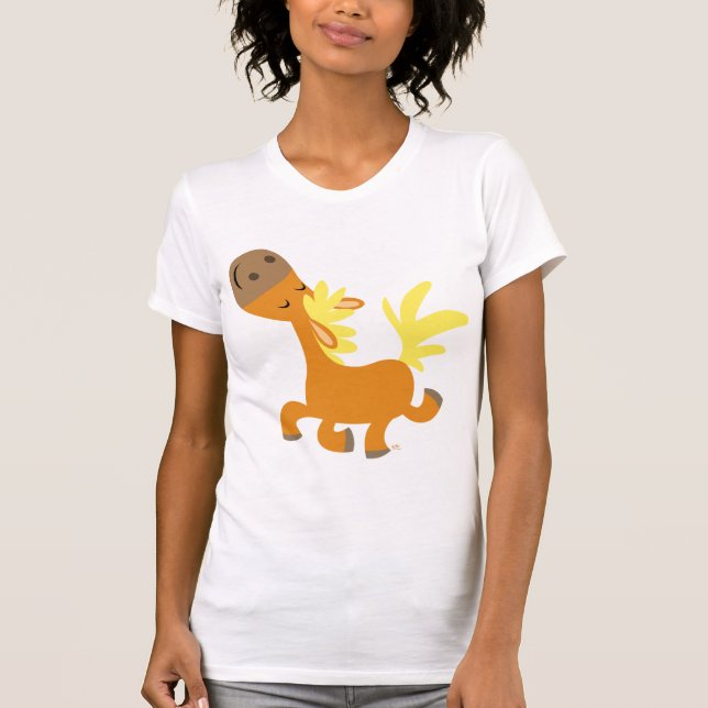 Happy Cartoon Pony Women T-shirt (Front)