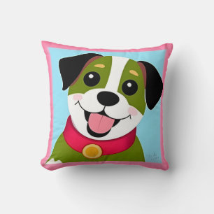 Happy Cartoon Puppy Pet Lover Home Décor Gift Cushion