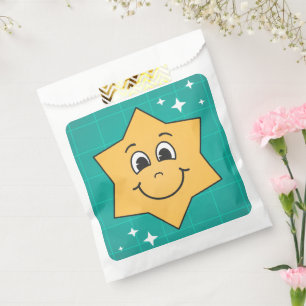 Happy cartoon star face smile , xmas design favour bags