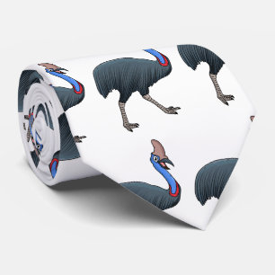 Happy cassowary bird cartoon illustration tie