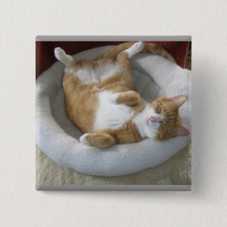 Happy Cat 15 Cm Square Badge